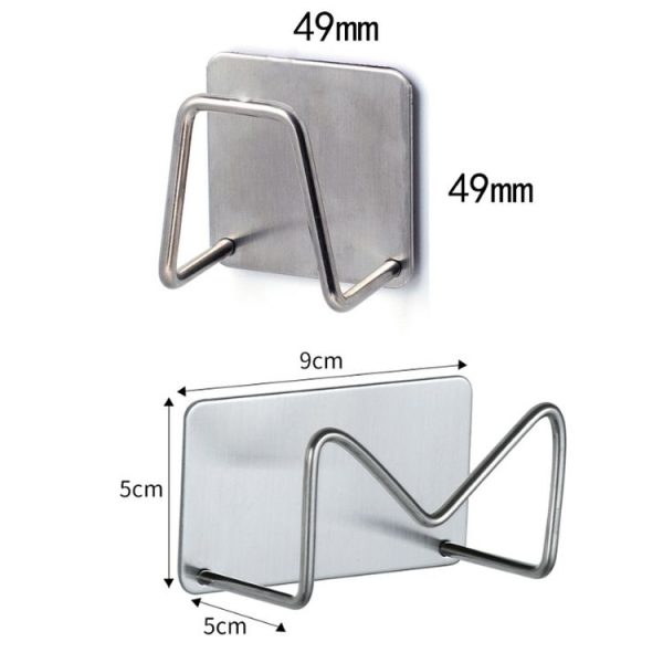 304 Stainless Steel Sponge Rack Sink Drain Rack, Color: Baking White - Image 3
