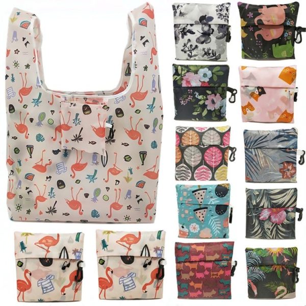M0048 Portable Foldable Printed Shopping Bag (Cat) - Image 2