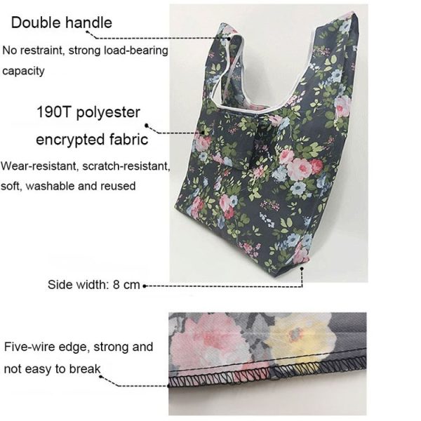 M0048 Portable Foldable Printed Shopping Bag (Cat) - Image 6
