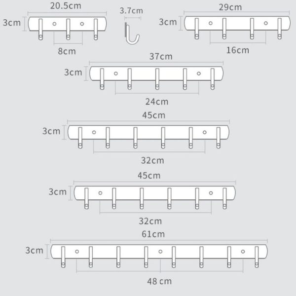 304 Stainless Steel No Punching Door Rear Coat Hook, Specification: 4 Hooks - Image 3