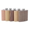 6oz Wood Leather Hip Flask Stainless Steel Whiskey Wine Alcohol Flagon (Style 5) - Image 2