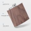 6oz Wood Leather Hip Flask Stainless Steel Whiskey Wine Alcohol Flagon (Style 5) - Image 4