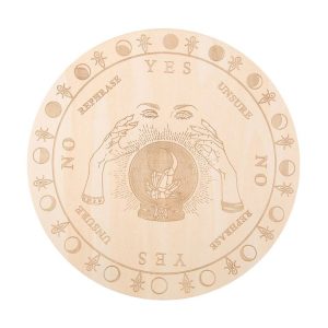 Carving Pattern Round Wood Craft Ouija Board 25cm (2)