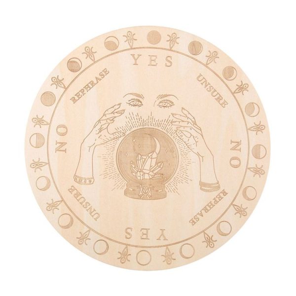 Carving Pattern Round Wood Craft Ouija Board 25cm (2)