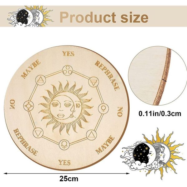 Carving Pattern Round Wood Craft Ouija Board 25cm (2) - Image 3