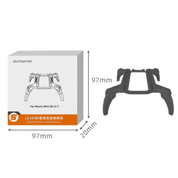 Sunnylife LG380 Heightening Spider Tripod Folding Drop Protection Bracket For DJI Mini 2 / SE (Grey) - Image 3