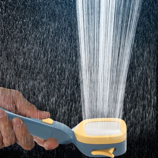 Pressurized Shower Head Four-speed Handheld Shower Set, Style: Electroplating White Filter - Image 4