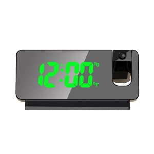 S282 Multifunctional Silent Electronic Digital Projection Clock (Black Shell Green Light)