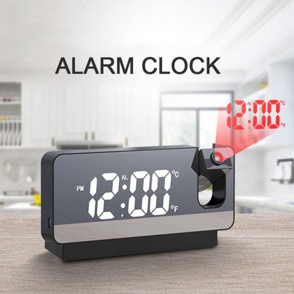 S282 Multifunctional Silent Electronic Digital Projection Clock (Black Shell Green Light) - Image 2