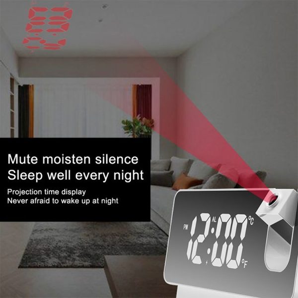 S282 Multifunctional Silent Electronic Digital Projection Clock (Black Shell Green Light) - Image 6