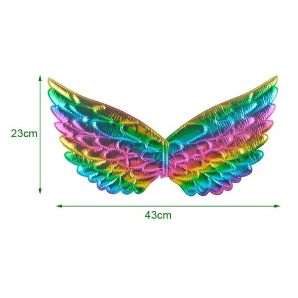 3 PCS Children Prom Dress Up Wings Elf Colorful Wings Party Costume Props (Light Rainbow) - Image 3