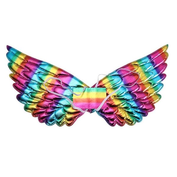 3 PCS Children Prom Dress Up Wings Elf Colorful Wings Party Costume Props (Light Rainbow) - Image 4
