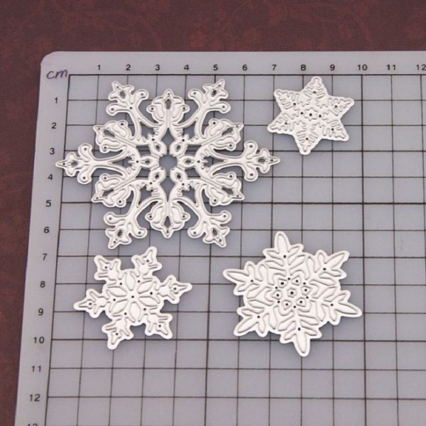 4 In 1 Snowflake Metal Embossing Cutting Knife Mold Carbon Steel Paper Cutting Card Template - Image 2