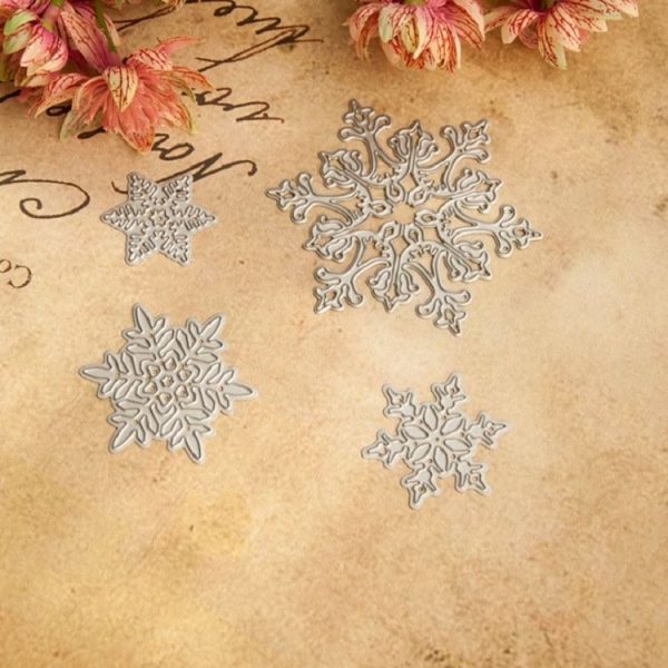 4 In 1 Snowflake Metal Embossing Cutting Knife Mold Carbon Steel Paper Cutting Card Template - Image 3