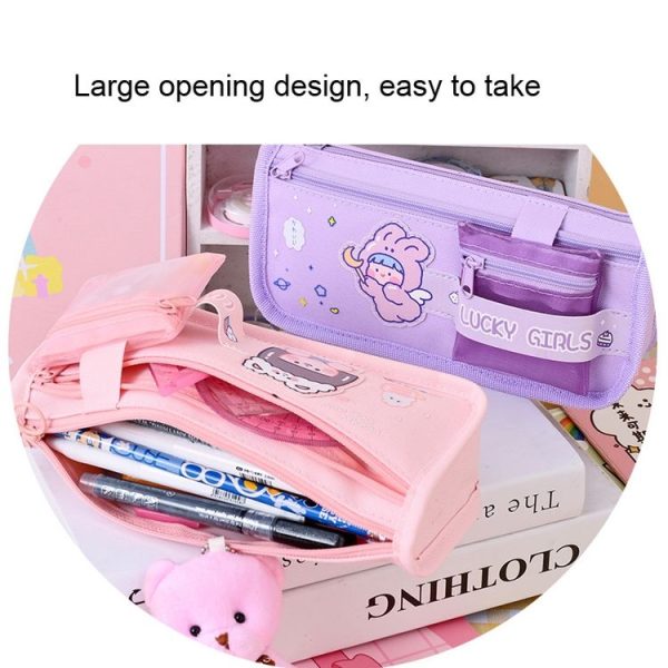 Cartoon Pencil Bag Large-capacity Primary School Stationery Bag With Handle, Color: Astronaut - Image 3
