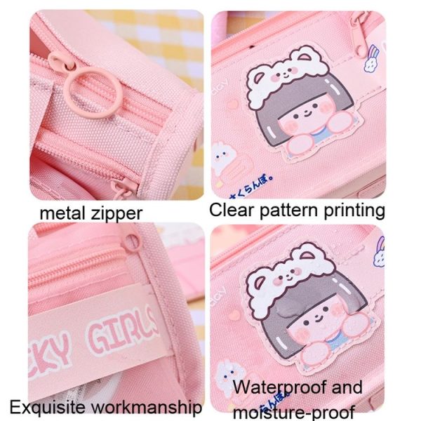 Cartoon Pencil Bag Large-capacity Primary School Stationery Bag With Handle, Color: Astronaut - Image 4
