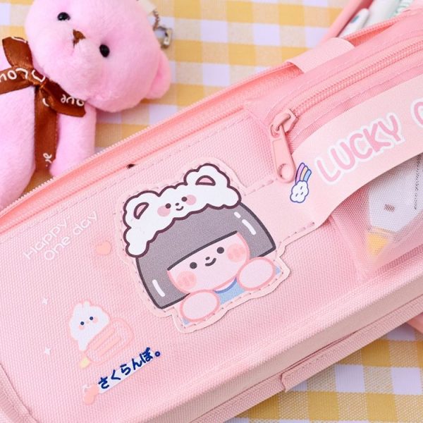 Cartoon Pencil Bag Large-capacity Primary School Stationery Bag With Handle, Color: Astronaut - Image 6