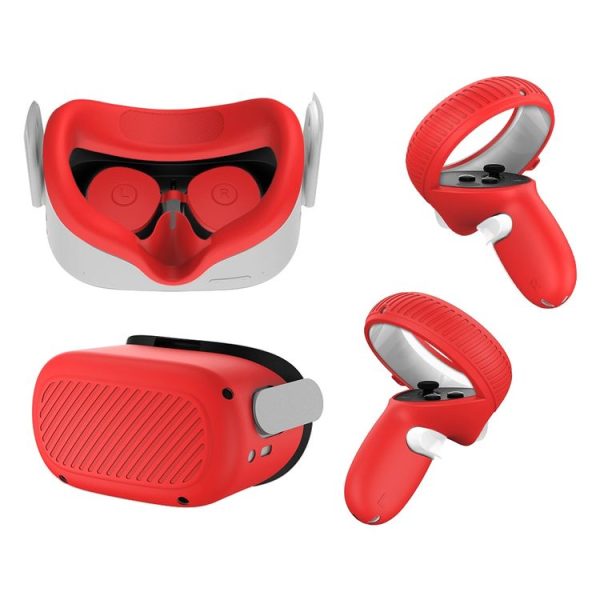 VR Glasses Lens Shell Handle Protective Case For Oculus Quest 2 (Red)