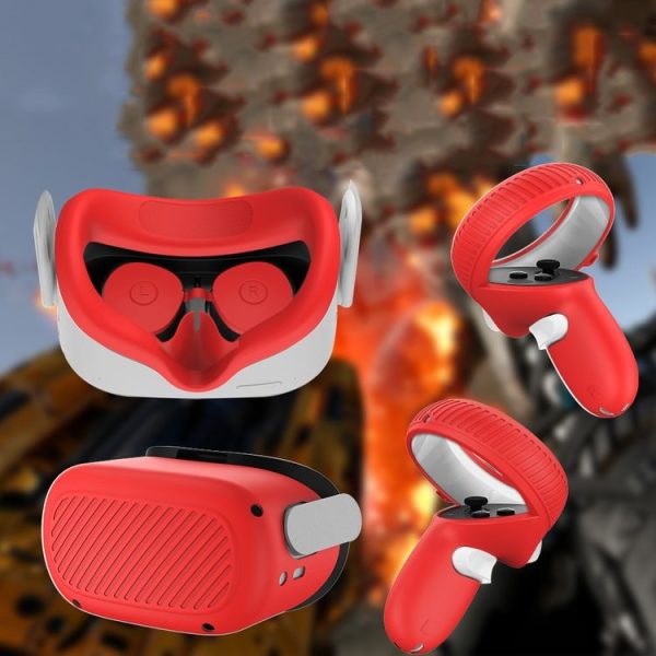 VR Glasses Lens Shell Handle Protective Case For Oculus Quest 2 (Red) - Image 2