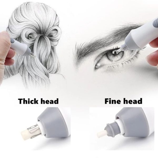 Tenwin 8302 Adjustable Electric Eraser With Rubber Refills For Sketch Drawing Erasing (Grey) - Image 4