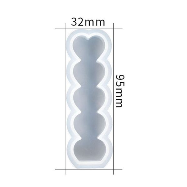 D2111-1 DIY Drop Mold Heart Candle Silicone Mold - Image 2
