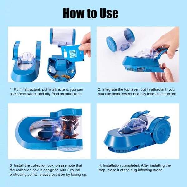 Cockroaches Capture Device Non-Toxic Campaign Catcher Kitchen Toilet Cockroach House (Blue) - Image 6