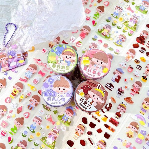 2 Sets Hand Account Tape Roll Cute Laser Girl Heart Decoration Sticker, Size: 6cm x 3m (Purple) - Image 3