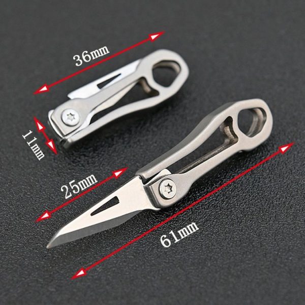 Titanium Alloy Mini Folding Knife Express Knife EDC Keychain Pendant - Image 3