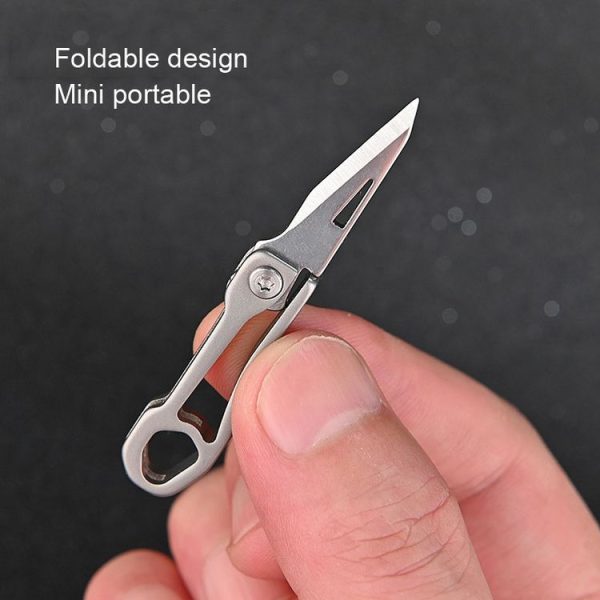 Titanium Alloy Mini Folding Knife Express Knife EDC Keychain Pendant - Image 4