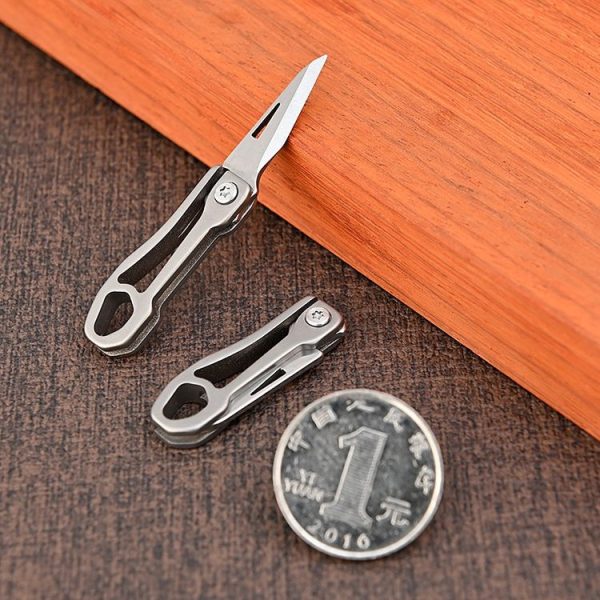 Titanium Alloy Mini Folding Knife Express Knife EDC Keychain Pendant - Image 5