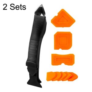 2 Sets Metal Scraper Tap Gumper Glass Glue Scraper Set (Black)