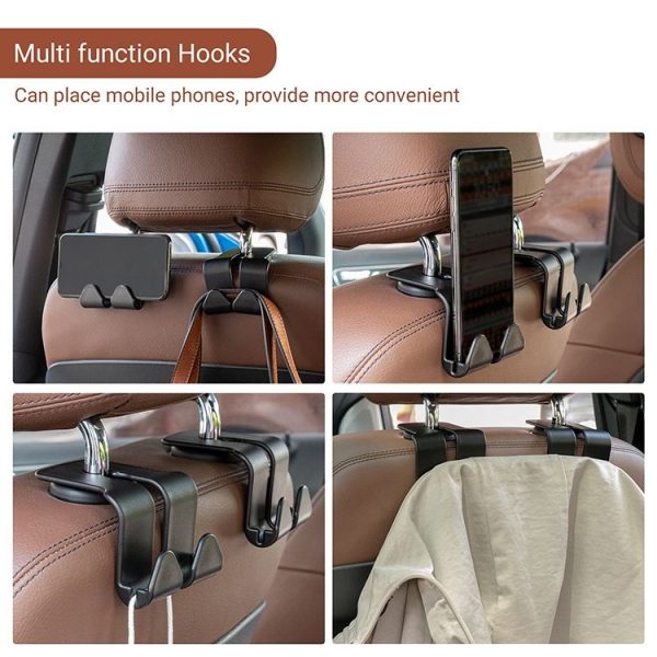 Multifunctional Car Seat Hook Lock Type Mobile Phone Holder - Image 5