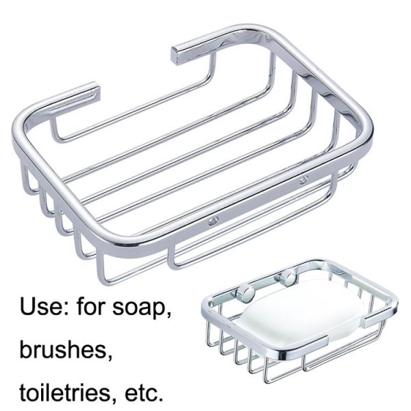 Stainless Steel Wall-Mounted Bathroom Soap Storage Rack (Square) - Image 7