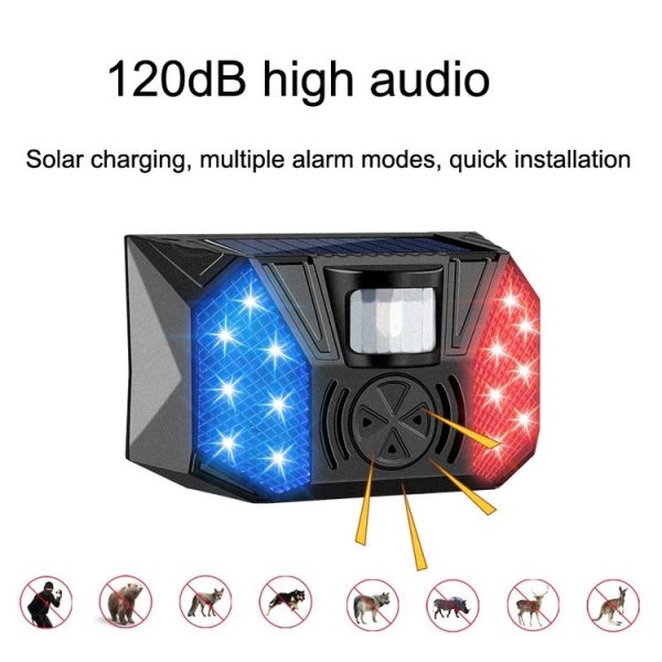 RC-711 Solar Outdoor Orchard Fish Pond Anti-theft Human Body Infrared Alarm (Black) - Image 2