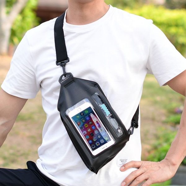 Tteoobl Swimming Waterproof Crossbody Phone Bag Touch Screen Chest Bag, Style: Paste Model (Pink) - Image 6