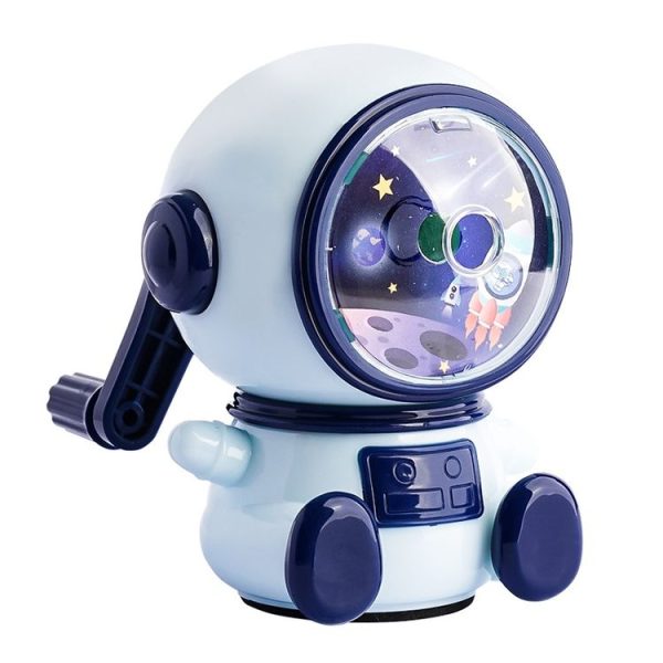 Cartoon Hand-cranked Automatic Pencil Sharpener, Style: Astronaut (Dark Blue)