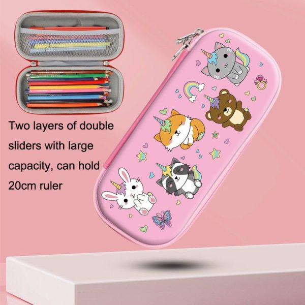 S-888 Elementary School Cartoon EVA Pencil Case Anti-fall Stationery Box, Style: (Plane zoo) - Image 2