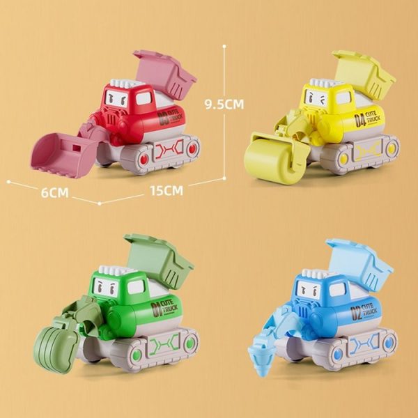3 PCS 7799 Pressing Inertia Forward Cartoon Children Toy Car (Red) - Image 3