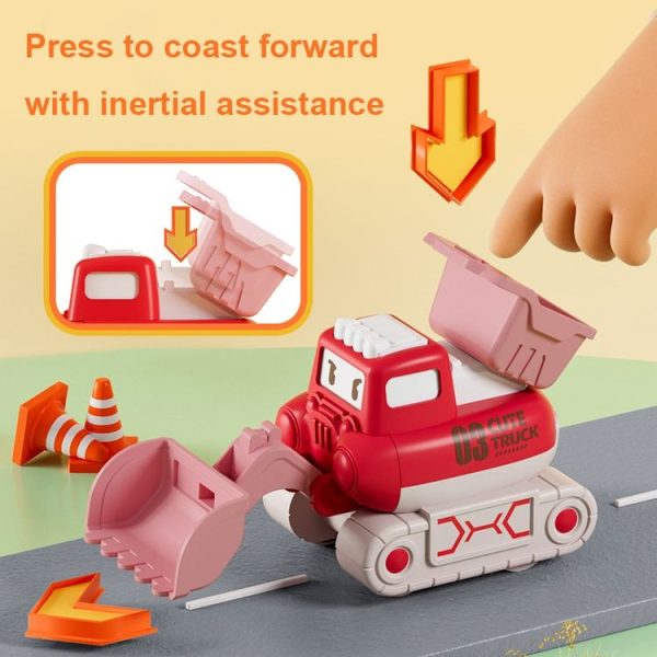 3 PCS 7799 Pressing Inertia Forward Cartoon Children Toy Car (Red) - Image 6