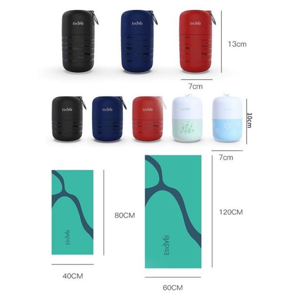 Etravel Sports Quick-drying Towel Double-sided Fleece Bath Towel, Color: Small Navy+Towel - Image 2