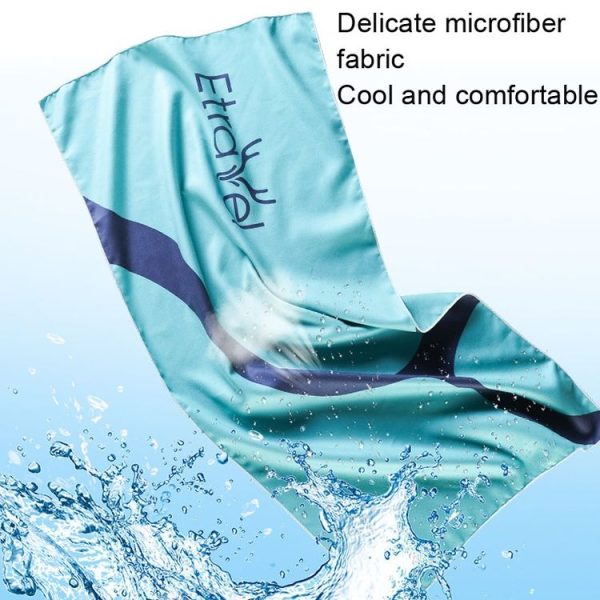 Etravel Sports Quick-drying Towel Double-sided Fleece Bath Towel, Color: Small Navy+Towel - Image 5