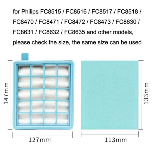 Filterx1+Filter Cottonx3 Vacuum Cleaner Accessories For Philips FC8471 / FC8630 / FC9322 - Image 5