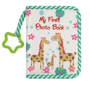 Baby Growth Memorial Cloth Photo Album With Mirror (Green)