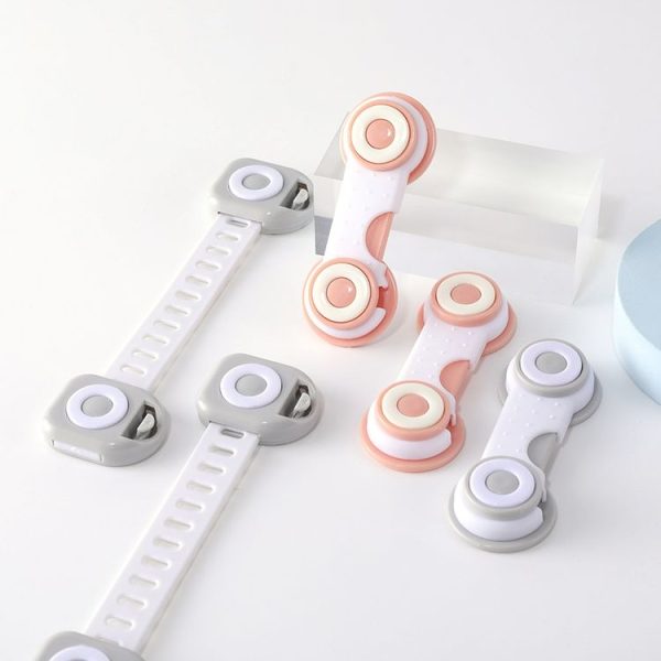 10 PCS Children Household Anti-opening Drawer Door Safety Lock, Color: Long White Gray - Image 2