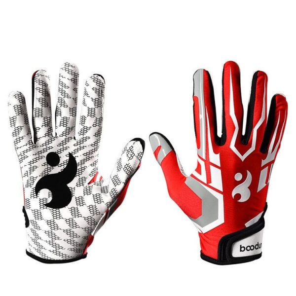 BOODUN C281071G Baseball Rugby Gloves Fitness Sports Anti-Slip Outdoor Hiking Gloves (Red M) - Image 2