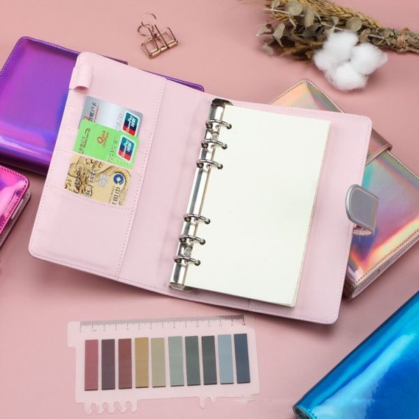 Laser Macaron Loose-leaf Notebook A6 Notepad Shell Without Inner Pages (Sky Blue) - Image 4
