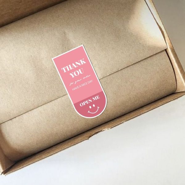 5 Bags 10 Sheets / Bag Cute Emoji Rectangle Sticker Gift Box Sealing Sticker - Image 4