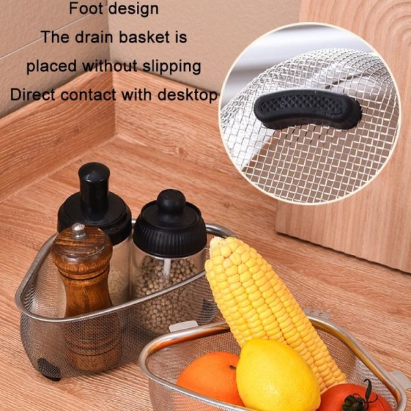 Kitchen Multifunctional Stainless Steel Triangle Sink Drain Basket, Style: Standing - Image 5