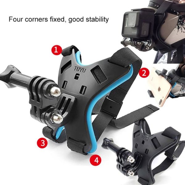 TUYU Motorcycle Helmet Chin Action Camera Mobile Phone Mounting Bracket Blue Bracket+Mobile Phone Clip - Image 5