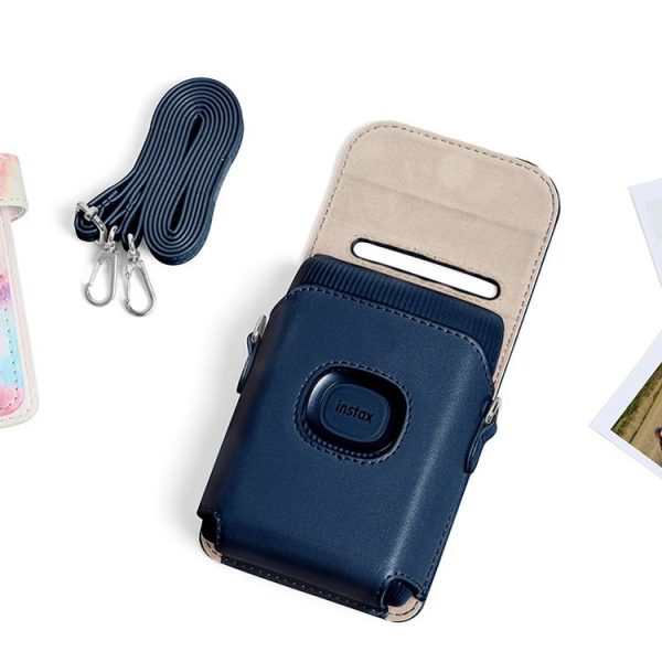CAIUL Printer Protective Case PU Leather Case For Instax Mini Link2 (Blue) - Image 2